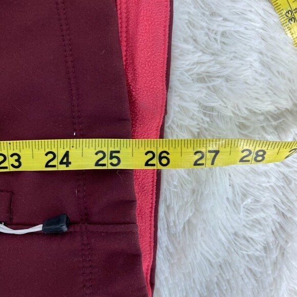 The North Face Womens Large Burgundy Red Fleece Lined Jacket sz L - Picture 7 of 7